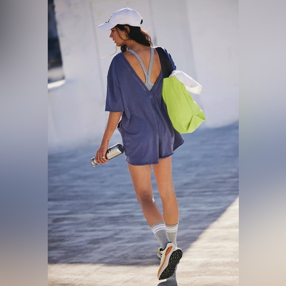 Free People Hot Shot Tee Romper💙 - Picture 8 of 11